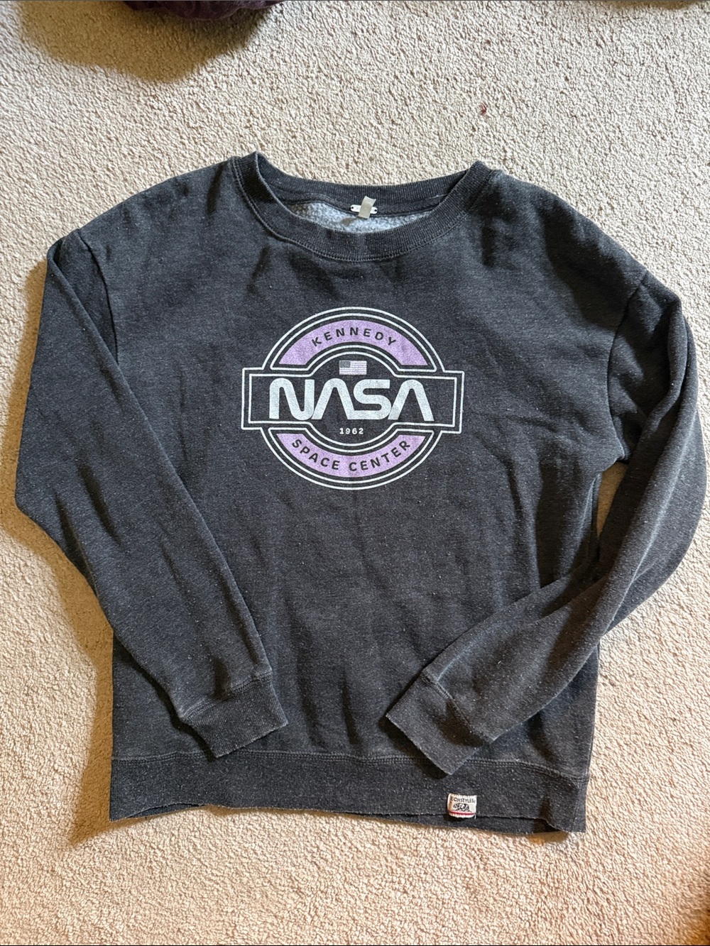 Kennedy Space Center NASA Logo Black Crewneck Sweatshirt
